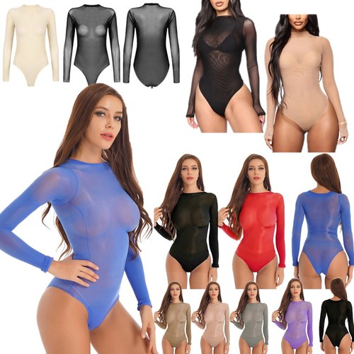 Women sexy sheer mesh - sheer,